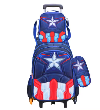 Zaino Trolley Capitan America e Spiderman 3 Pezzi